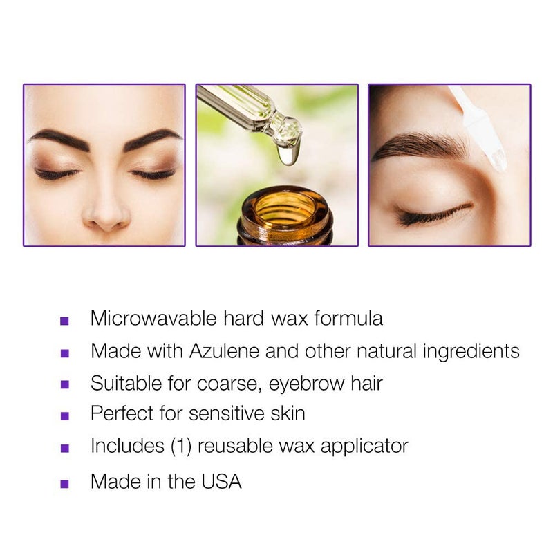 Clean + Easy Microwave Wax â€“ Microwavable Wax Hair Removal for Face, Body & Eyebrows, At-Home Facial Waxing, 1 oz - Image 4